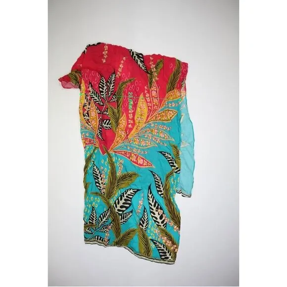 Agua Bendita Dara Lula Cover Up Multicolor Bright Print Lightweight Floral OS - Picture 4 of 7